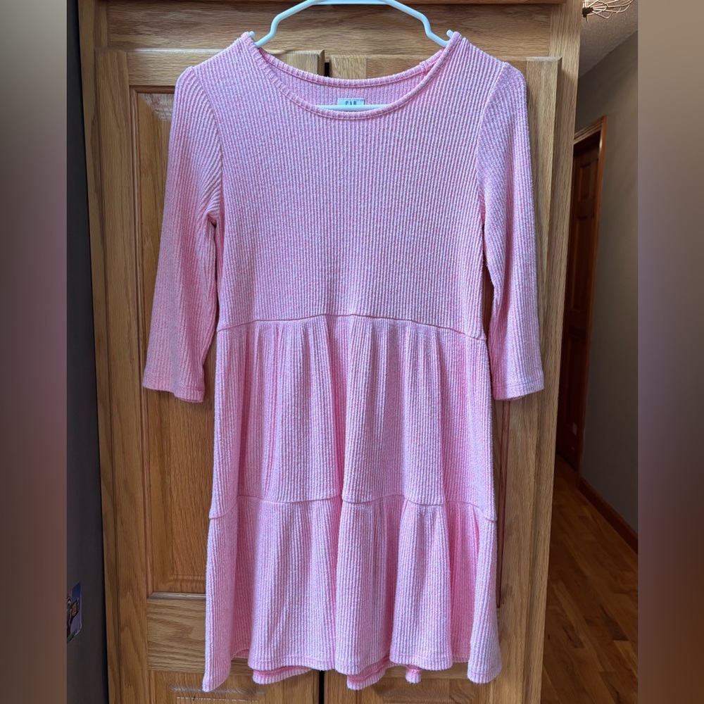 GAP Pink Ribbed Casual Dress for Kids